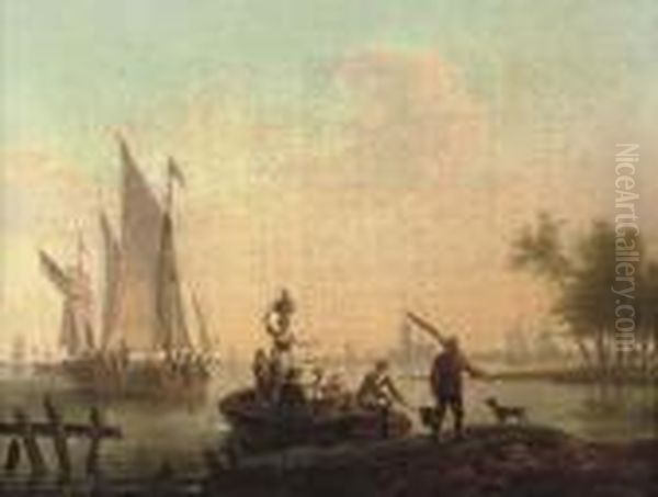 A Ferry Boat Disembarking Its Passengers - view 1