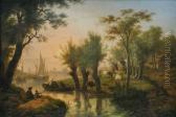 A River Landscape Atevening - view 1