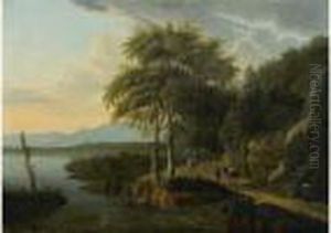 Promeneurs Au Bord Du Lac