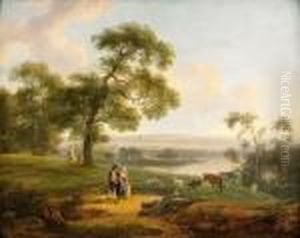 Sommarlandskap Med Figurer by Frans Swagers