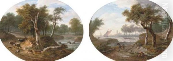 A River Landscape With A Shepherd On A Path - view 1