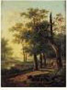 Paysage A La Foret Et Au Moulin