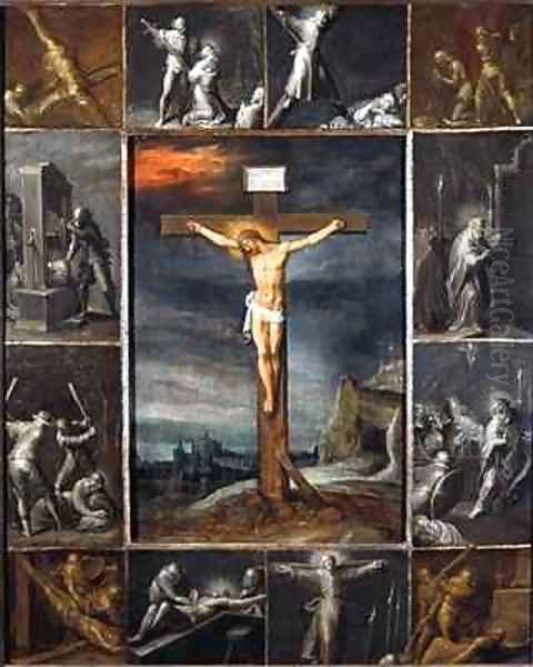 The Crucified Christ Enframed with Scenes of Martyrdom of the Apostles - view 1