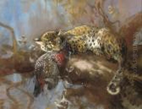 A Leopard With Its Prey - view 1