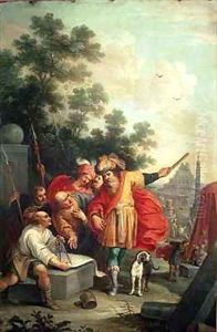The Construction of the Tower of Babel or Nimrod talking with Architects by Frans the younger Francken