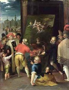 Apelles and the Shoemaker by Frans the younger Francken