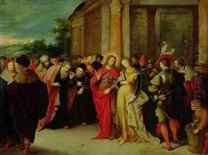 Christ and the Woman Taken in Adultery by Frans the younger Francken