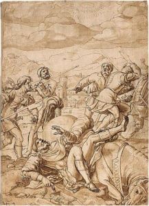 A Battle Scene by Jan Swart Van Groningen