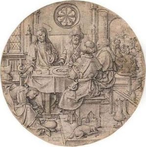 Design For Stained Glass: The Magdalene Washing The Feet Of Christ.