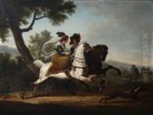 Couple De Cavaliers by Edouard Bernard Swebach