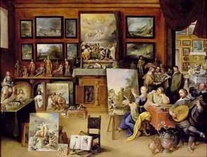 Pictura Poesis and Musica in a Pronkkamer by Frans the younger Francken