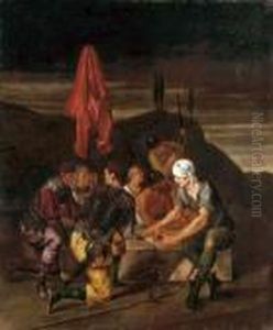 Soldiers Gaming At Calvary by Michiel Sweerts