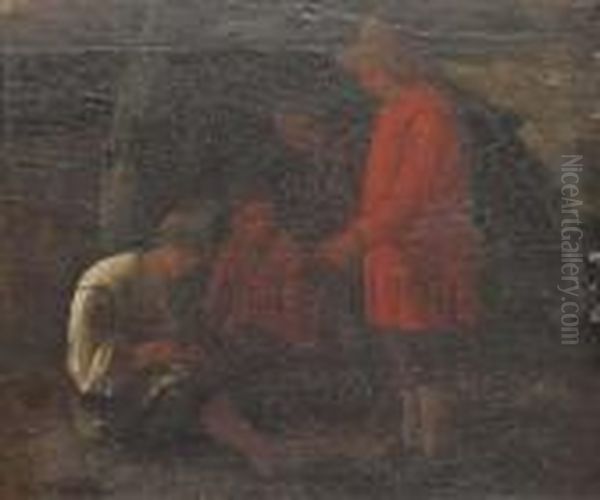 Peasants In A Wooded Landscape - view 1