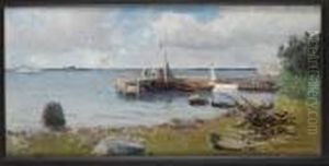 Vid Angbatsbryggan by Christian Fredrik Swensson