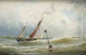 Segelfartyg I Hog Sjo by Christian Fredrik Swensson