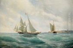 Skargardsmotiv Med Segelfartyg by Christian Fredrik Swensson