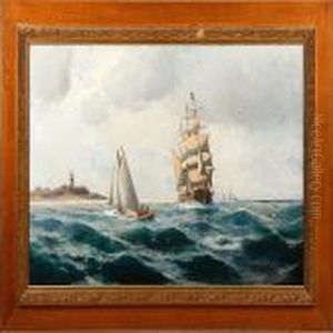 A Saipship Anda Steamboat by Christian Fredrik Swensson