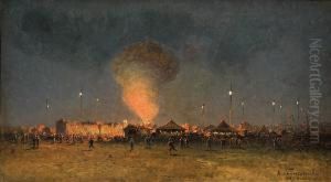 Fireworks At The Oktoberfest by Aleksander Swieszewski