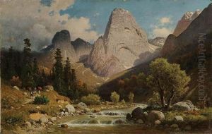 Para Wedrowcow Z Przewodnikiem W Alpach(pejzaz Z Gor Krolewskich W Tyrolu), Ok. 1875-80 by Aleksander Swieszewski