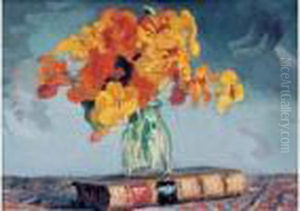 Nature Morte Aux Fleurs Et Livre - view 1