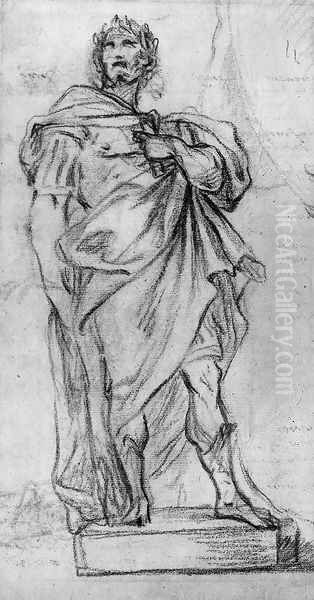 A Project for the Statue of a Roman Ruler crowned with Laurel - view 1