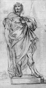 A Project for the Statue of a Roman Ruler crowned with Laurel