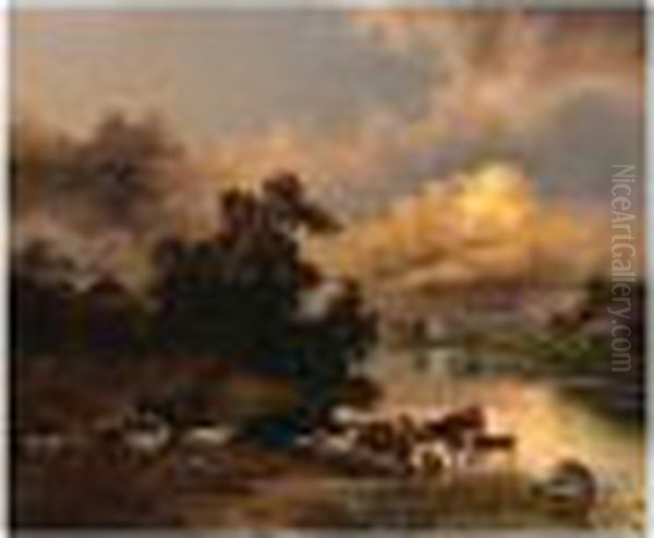 Cattle At The Trough - view 1