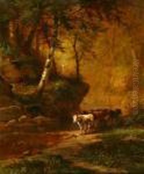 Cows By A Stream - view 1