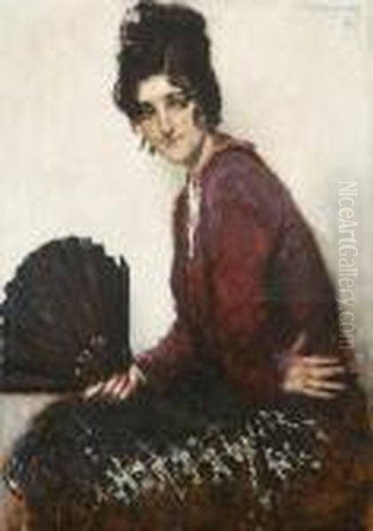 Portrait Of A Lady With Fan - view 1