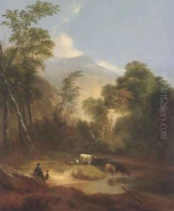 Pastoral Landscape 1854 by Alvan Fisher