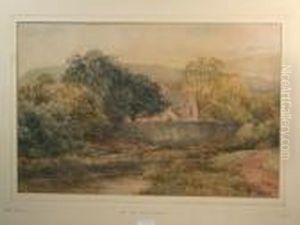 Rural Scene With Church by John Syer