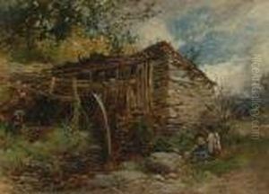 Children By A Mill by John Syer