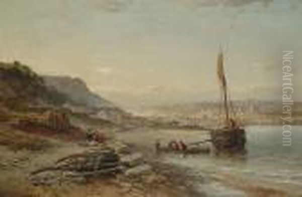 Unloading The Days Catch, A Coastal Town Beyond - view 1