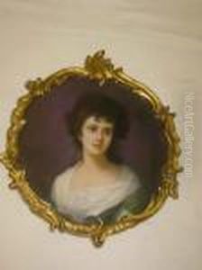 Portrait Of A Young Woman, Head And Shoulders by Henry Sykes