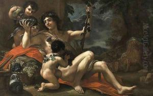 Bacchus with Attendant Putti c. 1670 by Baldassarre Franceschini