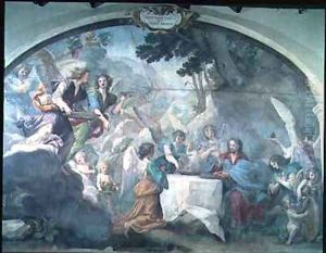 Christ served by Angels 2 by Baldassarre Franceschini