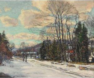 Snow Covered Landscape In The Country