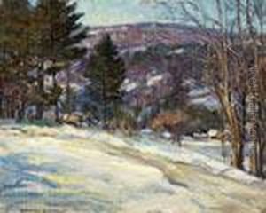 Horse And Sleigh In A Winter Landscape