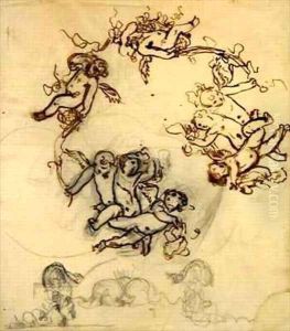 Putti by Gabriel Joseph Marie Augustin Ferrier
