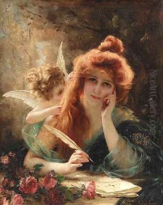 The love letter by Gabriel Joseph Marie Augustin Ferrier