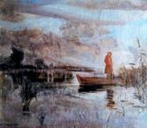 Rybak Na Lodzi by Henryk Szczyglinski