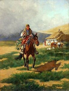 Huculka Na Koniu by Wladyslaw Szerner