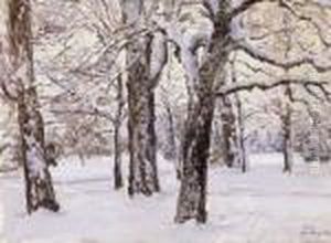 Margitsziget In Winter by Lajos Szlanyi
