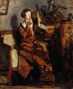 Woman, Titivating Herself by Peter Szule