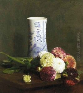Vase of Zinias by Victoria Dubourg