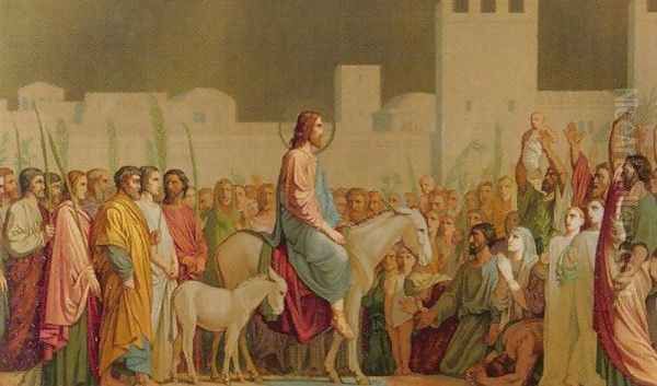 Jesus riding into Jerusalem - view 1