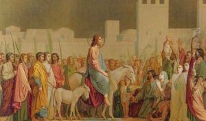 Jesus riding into Jerusalem by Jean Hippolyte Flandrin