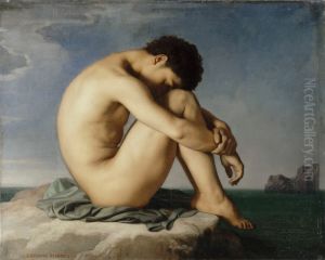 Jeune homme assis au bord de la mer (Young Man Sitting by the Seashore) by Jean Hippolyte Flandrin