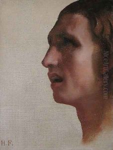 Tête d'homme de profil (Head of a man in profile) by Jean Hippolyte Flandrin