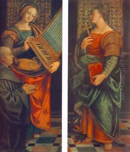 St Cecile with the Donator and St Marguerite by Gaudenzio Ferrari